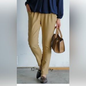 Stretch fleeced lined pencil pants baige